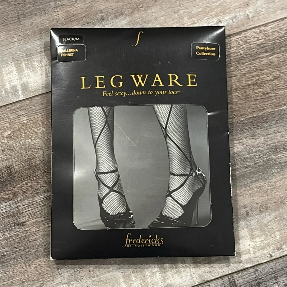 NIP hosiery from Frederick's of Hollywood black ballerina fishnet medium